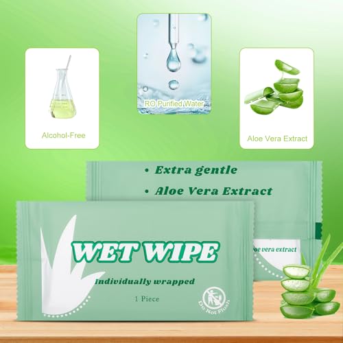 300pcs Body Wet Wipes Individually Wrapped, Unscented Hand Wipes Packets Travel Size