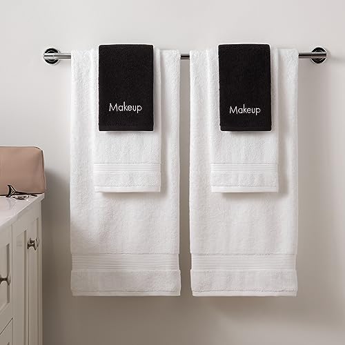 Black 13x13 Cotton Makeup Remover Cloths - Reusable Facial Towels, Pack of 12