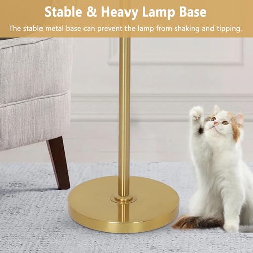Gold Crystal Floor Lamp with Dimmable 3 Lights Modern Standing Tree Lamp 65 Inch