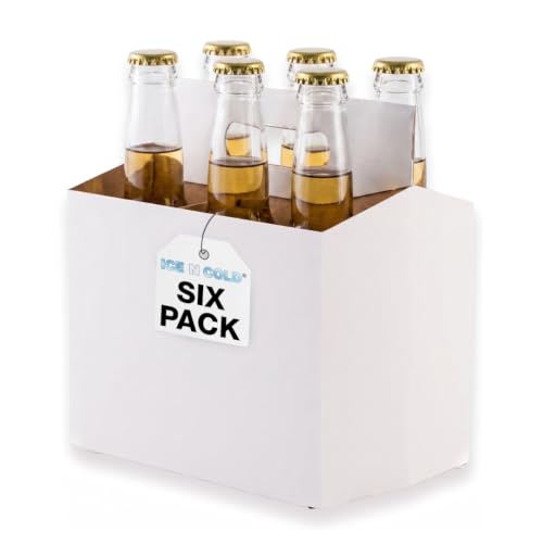 Six-Pack Cardboard Bottle & Can Carrier – 12oz Bottle or 12–16oz Can, Econo White