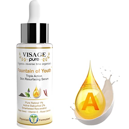 Organic Anti-Aging Face Serum with Retinol & Vitamin E – Resurfacing & Wrinkle Repair