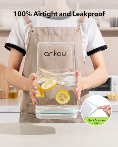 Ankou 4L Food Storage Containers with Pop Lid & Scoop Set - Stackable BPA-Free Pantry Organizer