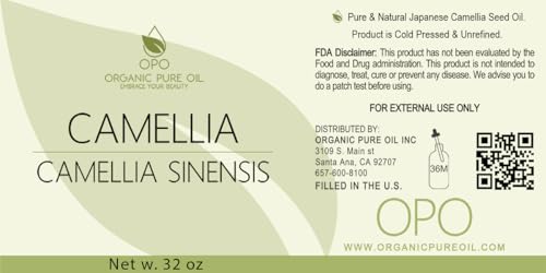 32 oz Camellia Seed Oil - Cold Pressed Unrefined Moisturizing Body & Hair Oil - Variation of THIS listing