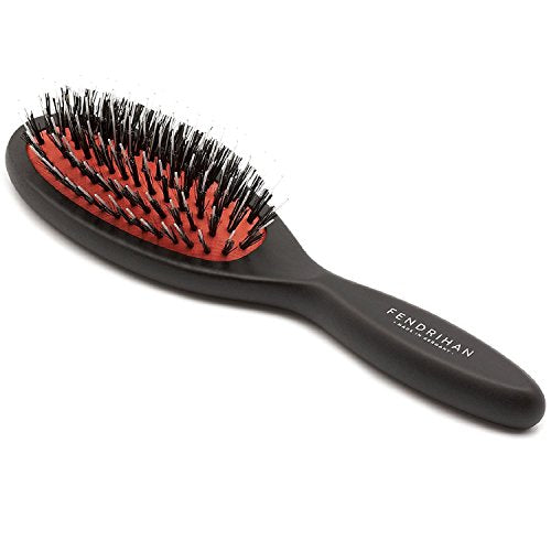 Small Boar Bristle and Nylon Hair Brush & Scalp Massager - German Beechwood