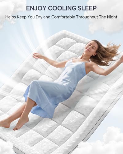 White King Mattress Topper 3-inch Thick Bamboo Viscose Pillow Top Cooling Pad