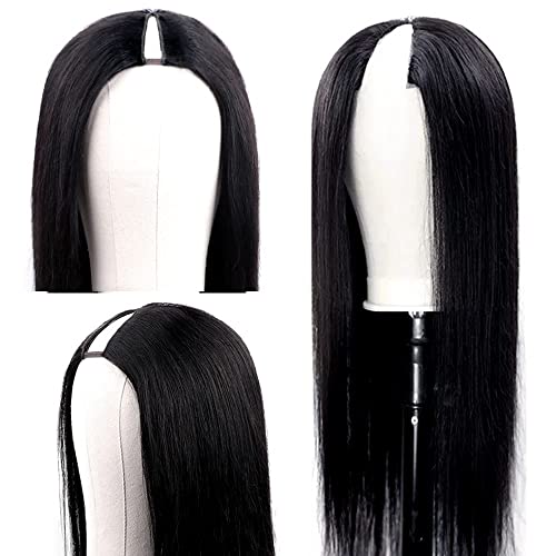 16 Inch Human Hair V Part Wig for Black Women - No Leave Out, Glueless, Natural Color