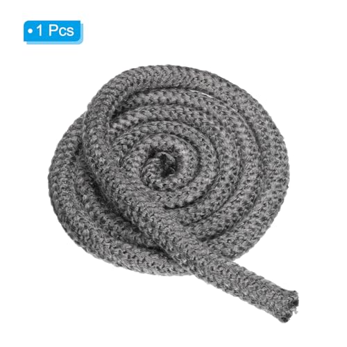 PATIKIL 1" x 98" Wood Stove Gasket, Graphite Fiberglass Round High-Temperature Resistance Seal Rope Replacement for Stoves Fireplace Door, Black