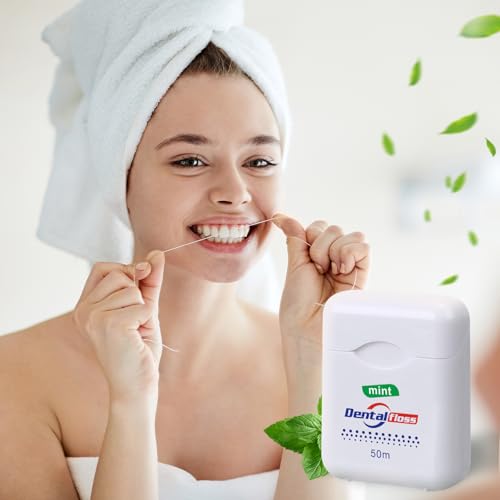 Dental Floss Bulk 72 Pcs Mint Flavored 50m White - Travel & Oral Care