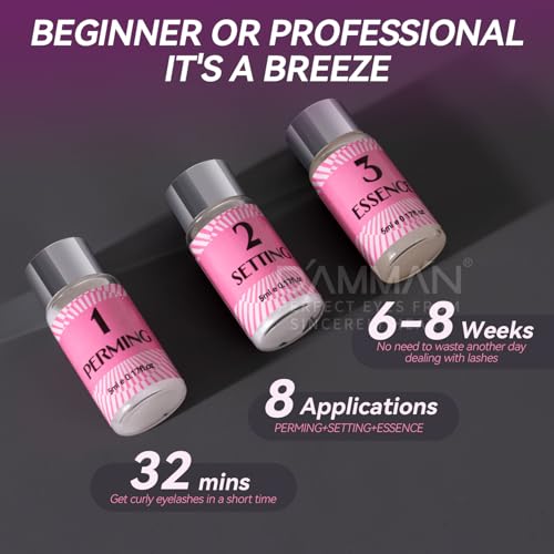 DAMMAN Lash Lifting Kit 7-9 Mins Long Lasting 6-8 Weeks Eyelash Perm Set Low Odor and Low Irritation Professional Eyelash Lifting Kit Natural Look Semi Permanaent Lash Lift Set