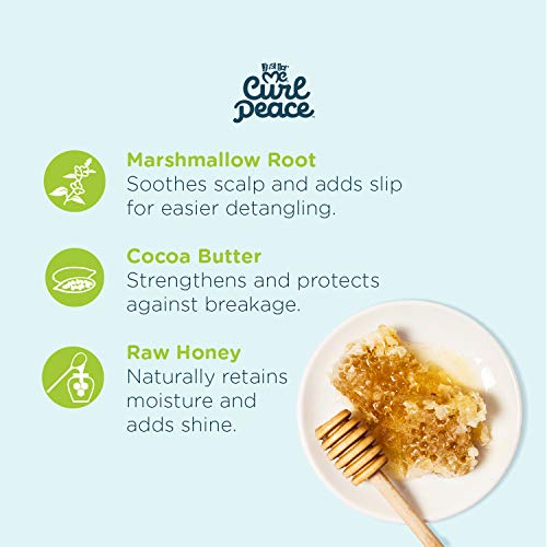 Just For Me Curl Peace Ultimate Detangling Shampoo - Cleanses & Hydrates, Contains Marshmallow Root Extract, Cocoa Butter & Raw Honey, No Animal Testing, 12 oz