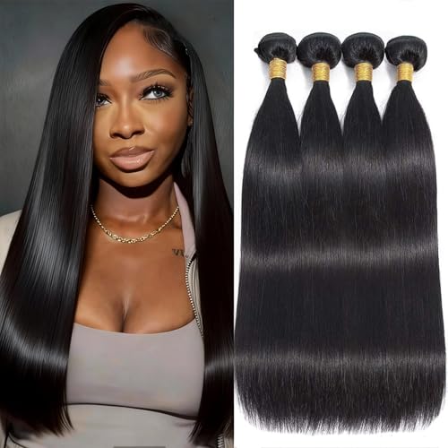 Human Hair Bundles 8 10 12 14 Inch Straight Hair Extensions - Queenset