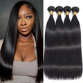 Human Hair Bundles 8 10 12 14 Inch Straight Hair Extensions - Queenset