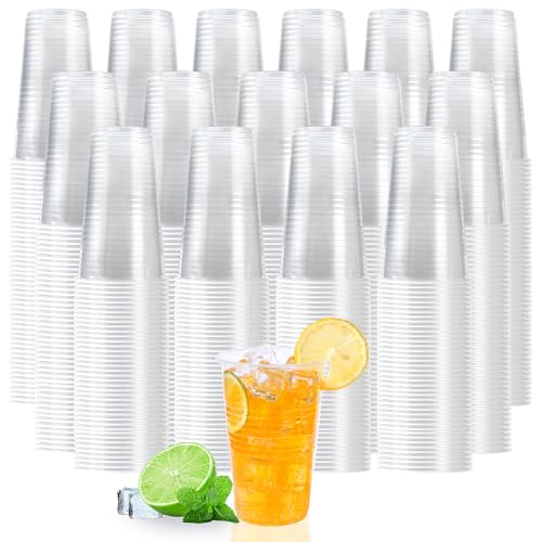 2000 Pack 12 oz Clear Disposable Plastic Water Cups - BPA-Free, Heat-Resistant