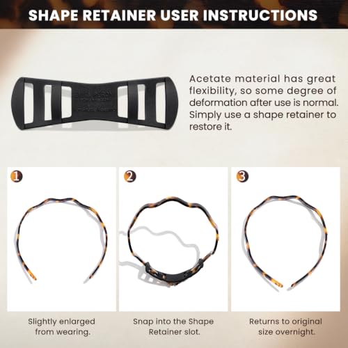 Tortoise Wavy Glasses Headband for Women Eyewear Friendly No Headache Hair Accessory