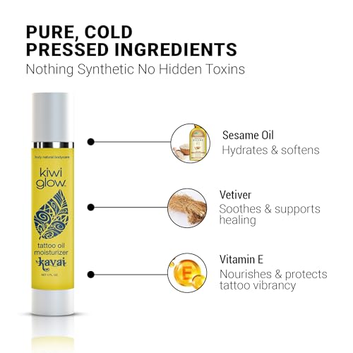 Vegan Tattoo Aftercare Oil with Airless Pump - Hydrating & Brightening 4 oz