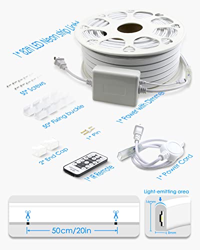 Samsion Blue 25M Waterproof Dimmable Neon Rope Lights - Indoor & Outdoor LED Strip