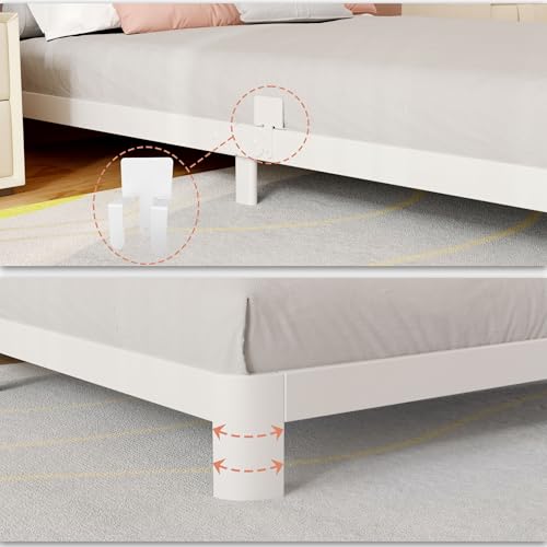 Twin 4-Inch Bed Frame with Metal Slats, No Box Spring Needed, Heavy-Duty Steel Support, Noiseless, Round Corner, Pet & Baby Safe – HQU