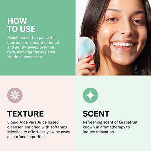 Odacit? Facial Cleanser with Foam - Blue Aura Cleansing Water Facial Wash with Neem, Holy Basil & Turmeric - No-Rinse Micellar Water Removes Pollution, Impurities & Makeup, 4.0 fl. Oz