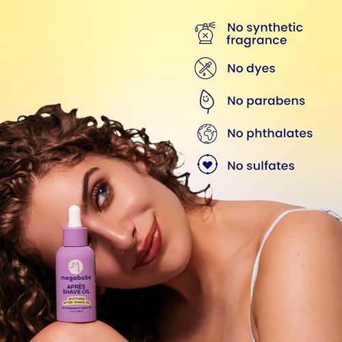 Megababe Apr?s Shave Oil | Soothing After-Shave Oil | Vacation Essential | with Grapeseed & Jojoba Oils | 2 fl oz