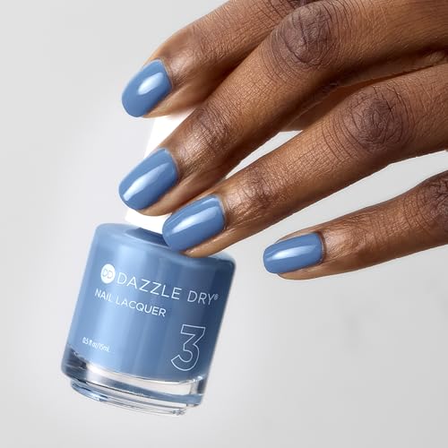 Dazzle Dry Nail Lacquer - Varsity Blues, Quick-Dry Long-Lasting Nail Polish 0.5 fl oz