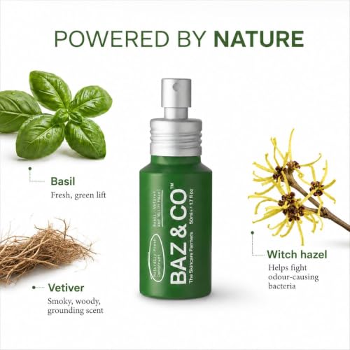 Natural Deodorant Spray for Men - Aluminum-Free, Long-Lasting Odour Protection with Witch Hazel & Vetiver - 50ml