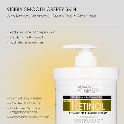 Advanced Clinicals Retinol Body Cream + Hyaluronic Acid Moisturizer 2pc Set – Face & Body Hydration