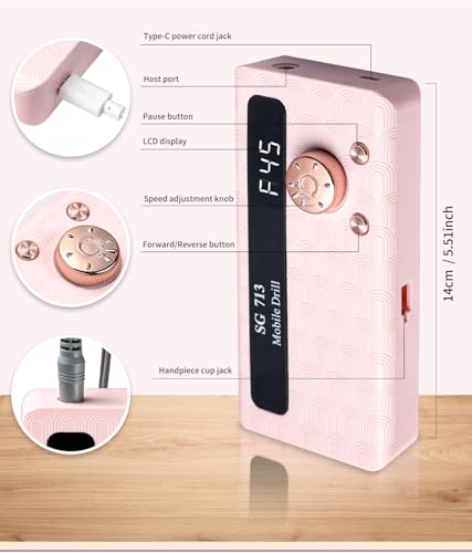 PowerRider Professional Electric Nail Drill Kit 45000RPM with 11 Bits & LED Screen for Salon & Home Use