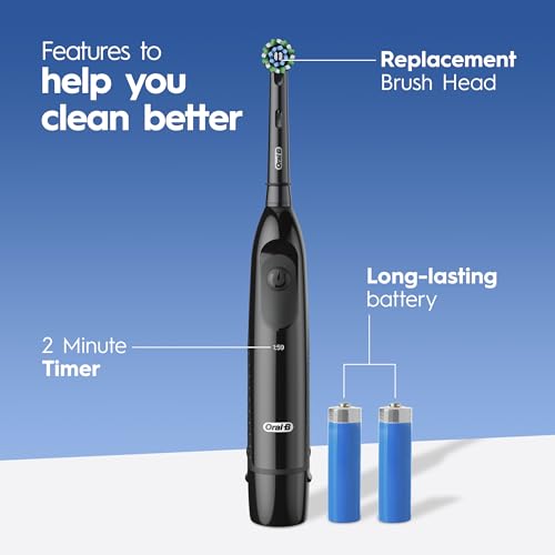 Black Battery Powered Toothbrush Set of 2 - Oral-B Pro 100 CrossAction