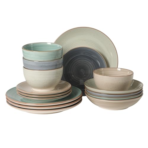 Service for 4 Stonebury 16-Piece Handpainted Dinnerware Set - Assorted Colors