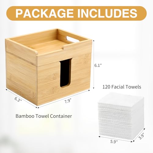 Face Towel Holder with 120 XL Bamboo Towels - Skincare Organizer & Countertop Storage (Variation of THIS listing)