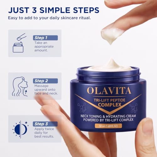 Letebee Light Olavita Tri-Lift Peptide Complex Face & Neck Cream Unscented - Hydrating Anti-Aging for Mature Skin 50ml
