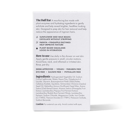 NEW Nood¢â Buff Bar ? Pre-Shave Exfoliating Body Scrubber Treatment for Keratosis Pilaris (KP) Bumps ? Reduce Ingrown Hairs, Improve Skin Texture, & Reveal Brighter, Healthier Skin