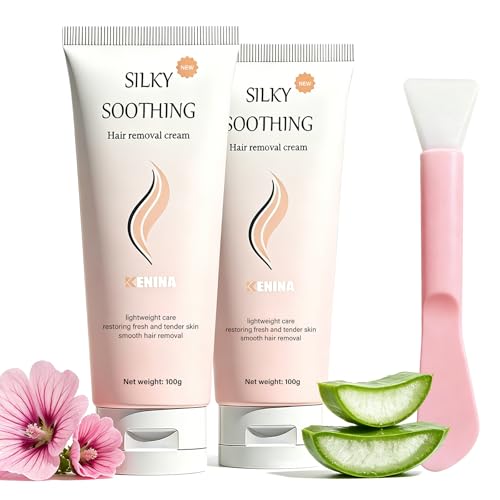 Bikini Hair Removal Cream for Women - Painless & Gentle 2-Pack (3.38 oz each) with Spatula