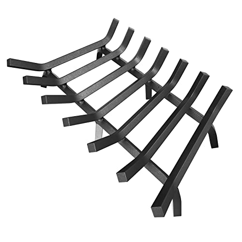 30-Inch Fireplace Grate Solid Steel Heavy Duty Log Holder for Indoor & Outdoor Fires