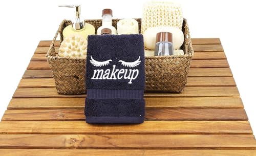 Makeup Remover Washcloth Set of 6 Navy Blue 13x13 Inches - Turkish Cotton