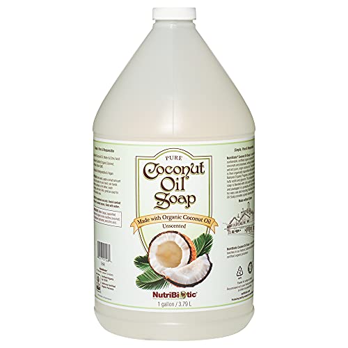 NutriBiotic ? Pure Coconut Oil Soap, Unscented, 1 Gallon | Certified Organic, Unrefined, Biodegradable, Vegan & Made without GMOs, Gluten, Parabens Or Sulfates | Rich, Cleansing Lather