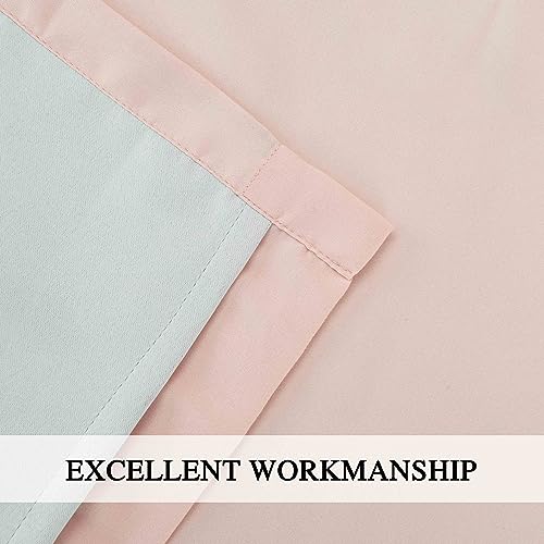 Peach Pink Blackout Window Curtains 52x96 Inches, 2 Panels - Homechoice Decor