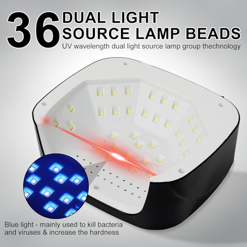 Rechargeable UV LED Nail Lamp Kit for Gel Polish with Diamond Design & 4 Timers