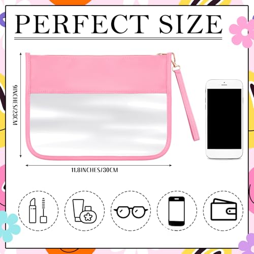 Paterr 6 Pack Clear Flat Makeup Bag Pouch - Waterproof PVC Multicolor