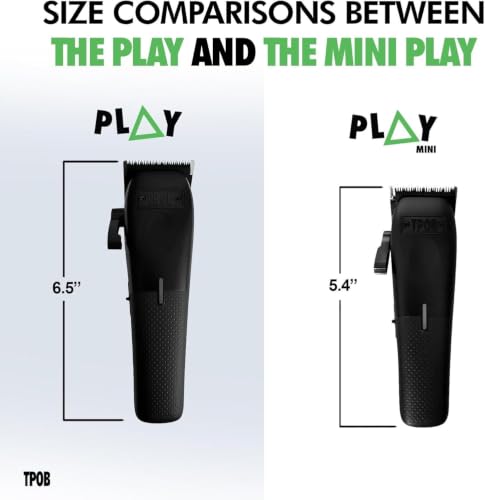 Mini Play Professional Cordless Hair Clippers - Dual Speed 6000-7500 RPM, Rechargeable, Compact Barber Trimmer - Black