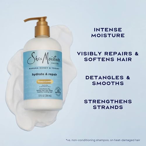 SheaMoisture Hydrate & Repair Shampoo & Conditioner + Curl Cream Set - 12.5 Fl Oz Pack of 3