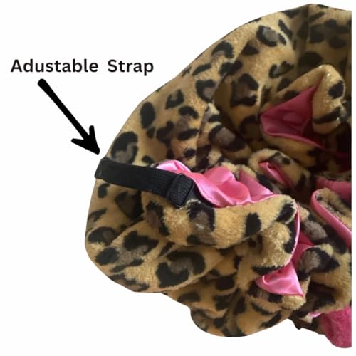 Luxury Satin Sleep Bonnet for Hair Protection - Adjustable Strap, Frizz Control, Pink Satin Lining