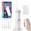 JTF Portable Water Flosser for Travel - White, Compact Mini Design, 4 Cleaning Modes