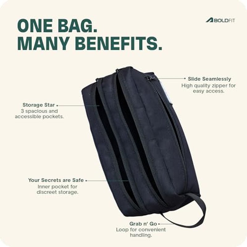 Boldfit Toiletry Bag for Men Toiletry Bag for Women Makeup Pouch, Travel Essentials Travel Organizer Makeup Bag Travel Pouch for Men for Travel Accessories Travel Kit for Toiletries, Wash Bag - Black,