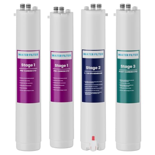 Reverse Osmosis Water Filter Cartridges Set for Pure Blue System - 4 Pack