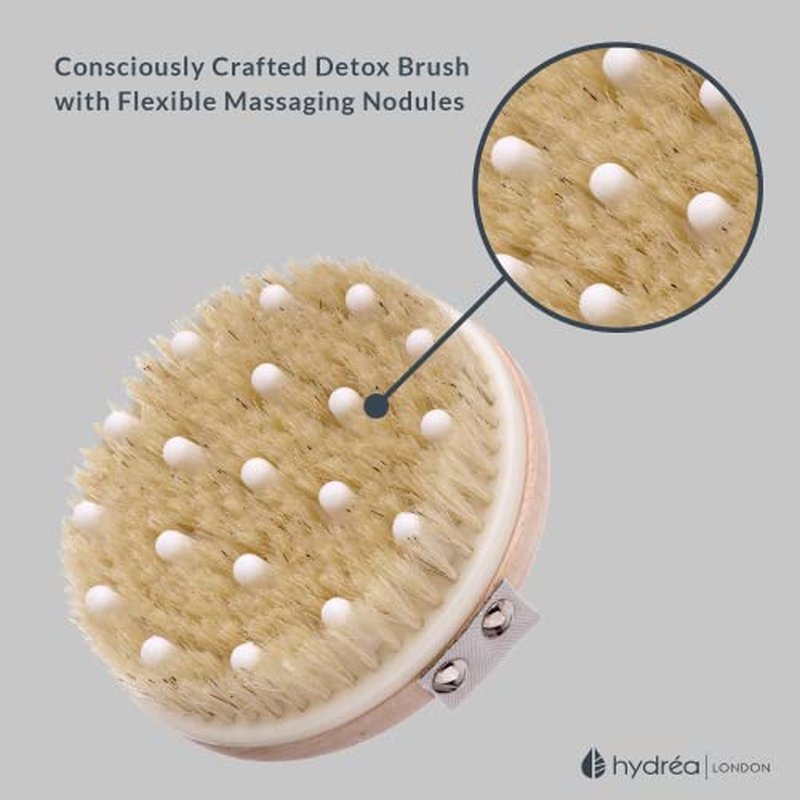 Hydrea London Lymphatic Detox Brush with Natural Bristle and Rubber Nodules