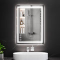 Koonmi 28x20 LED Bathroom Mirror with 3 Light Colors, Anti-Fog, Dimmable