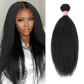 16 inch Kinky Straight Bundles - 1 Bundle Yaki Brazilian Virgin Hair, Fopeela 100% Unprocessed