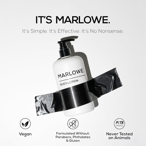 Marlowe Men's Body Lotion - Daily Moisturizer for Dry Skin, 15 oz Pump