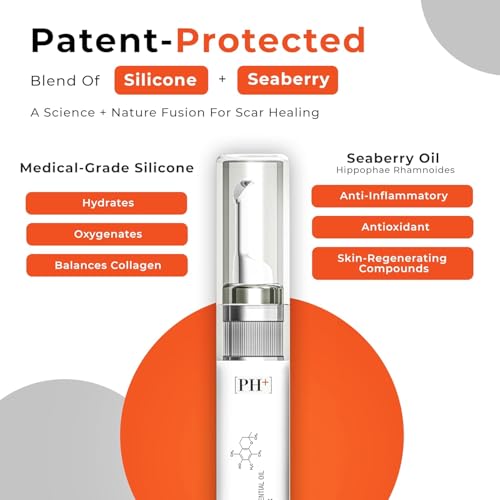 Silicone Scar Gel for Old & New Scars, Keloids, C-Section, Burns, Acne, Surgical Scar Treatment ? Cosmetic Formula with Patented Silicone & Sea Berry Oil, Clinically Tested, Made in USA
